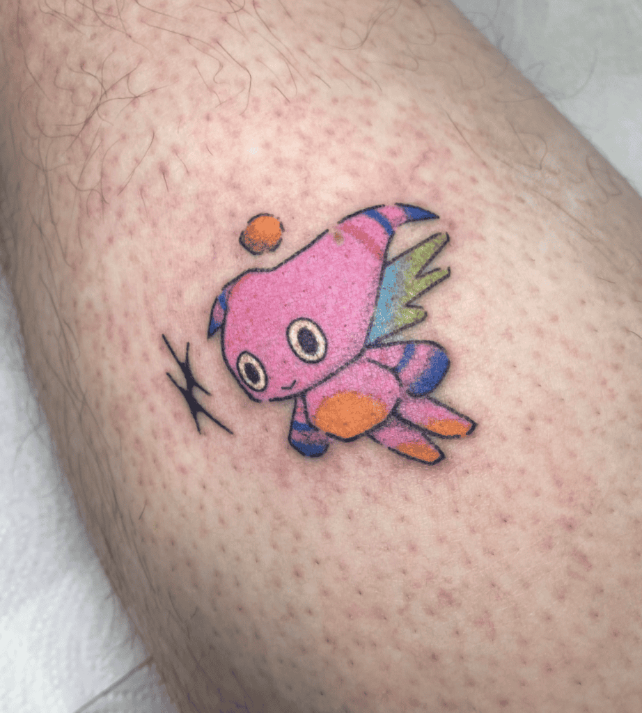 Chao Pink Sonic the Hedgehog Tattoo