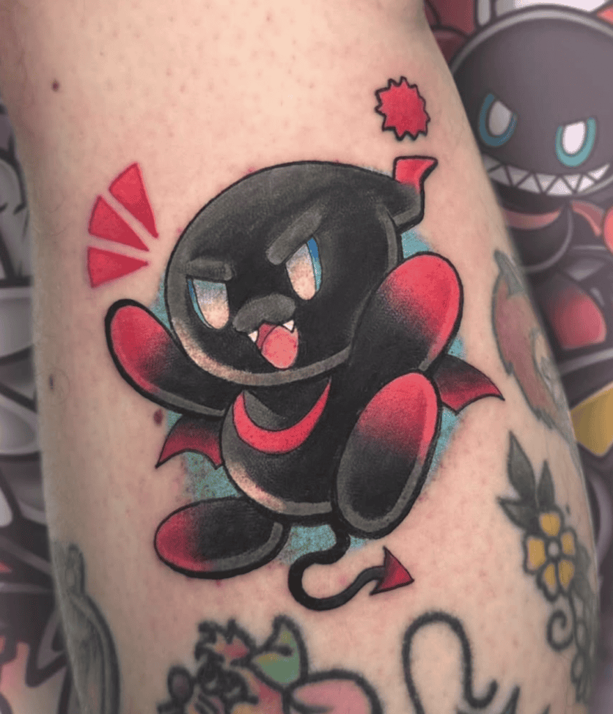 Dark Chao Happy Sonic the Hedgehog Tattoo