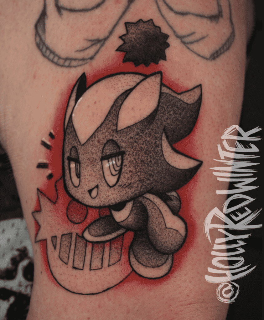 Dark Chao Smile Sonic the Hedgehog Tattoo