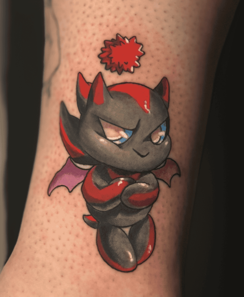 Dark Chao Smirk Sonic the Hedgehog Tattoo