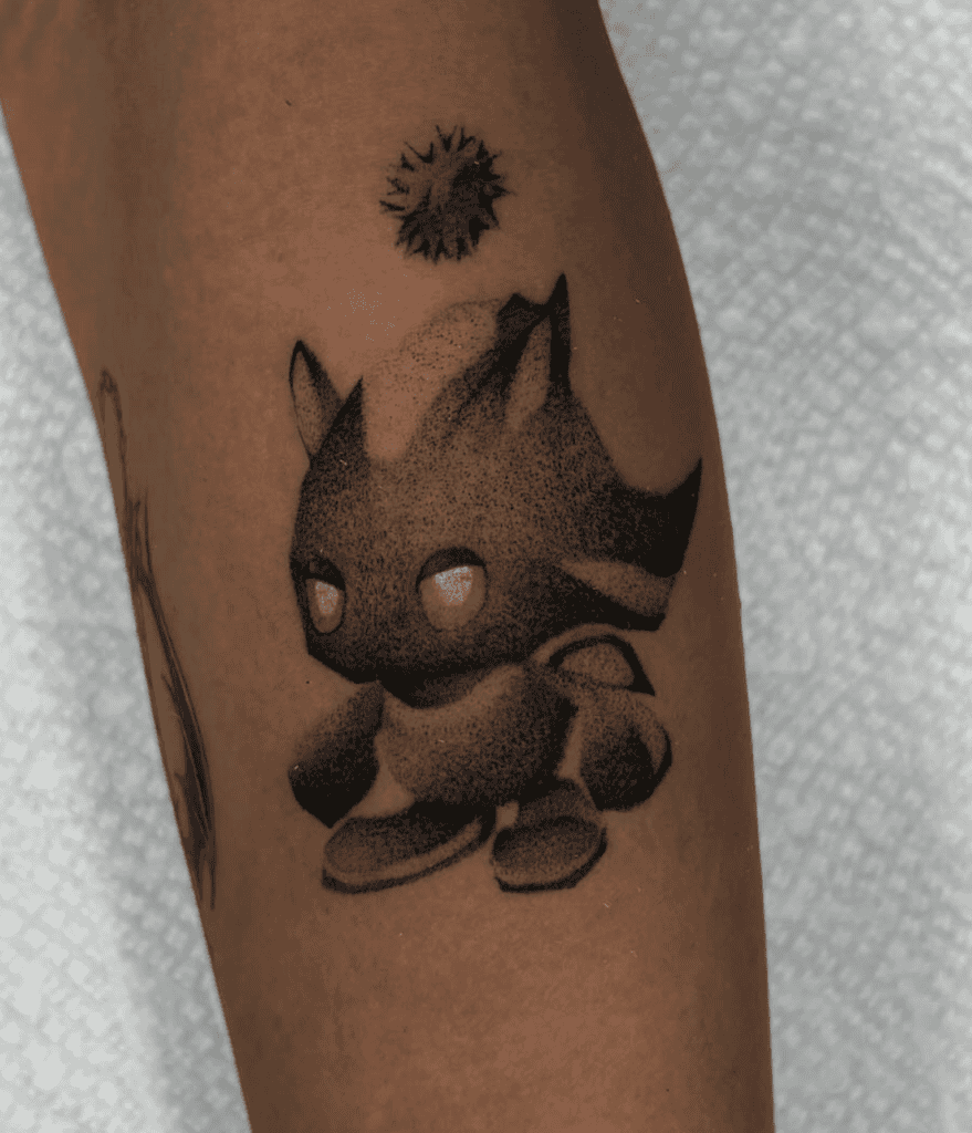 Dark Chao Sonic the Hedgehog Tattoo