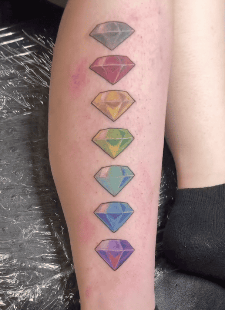 Chaos Emeralds Sonic the Hedgehog Tattoo