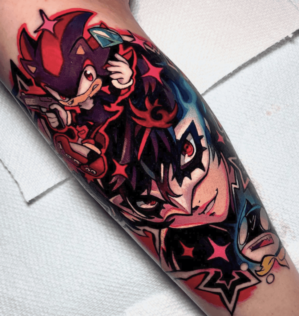 Persona X Sonic the Hedgehog Tattoo