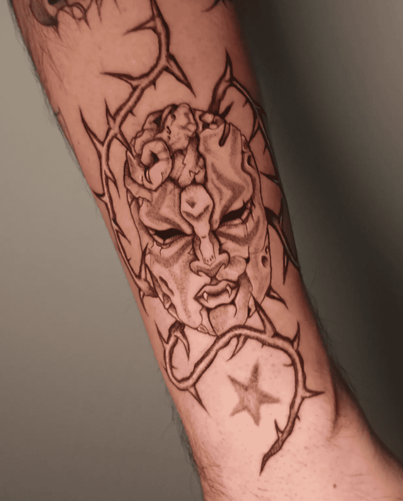 Stone Mask Vine JoJo’s Bizarre Adventure Tattoo