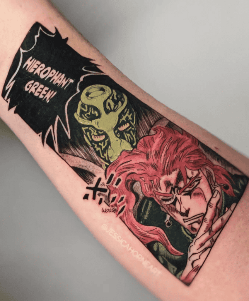 Hierophant Green Panel JoJo’s Bizarre Adventure Tattoo