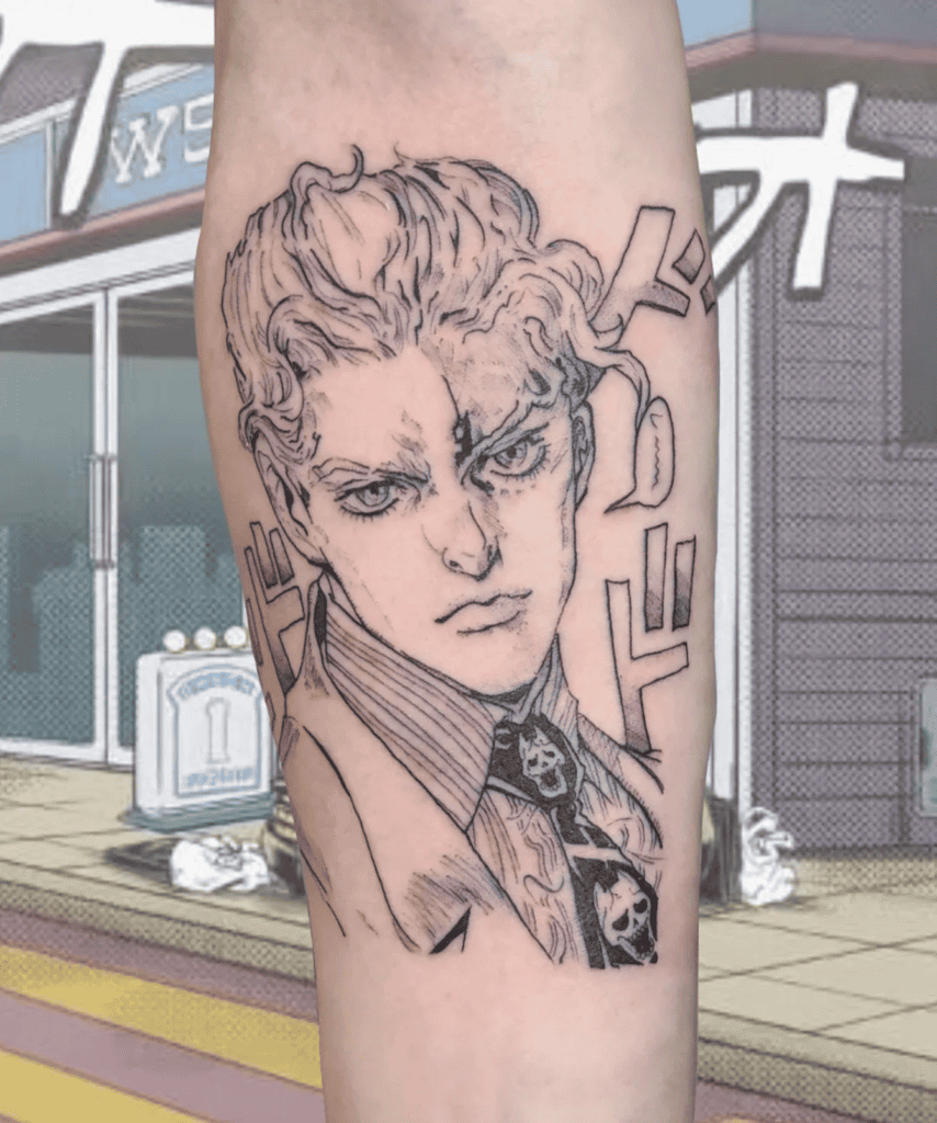 Yoshikage Kira Menacing JoJo’s Bizarre Adventure Tattoo