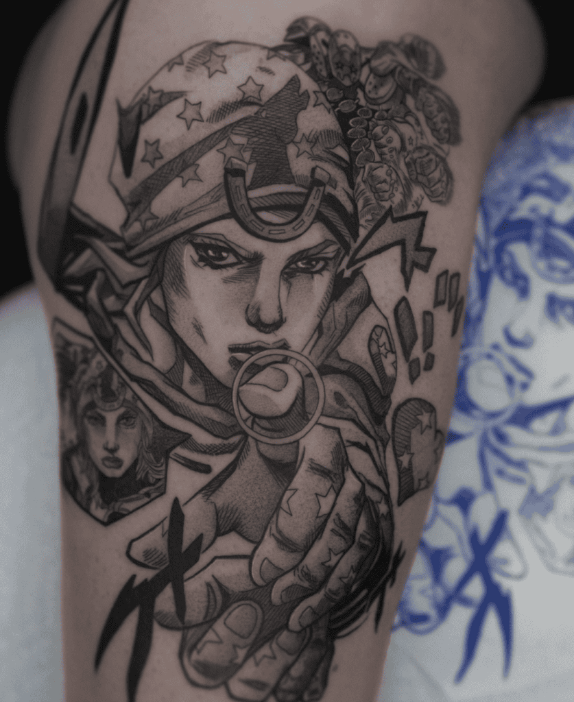 Johnny Joestar Spin JoJo’s Bizarre Adventure Tattoo
