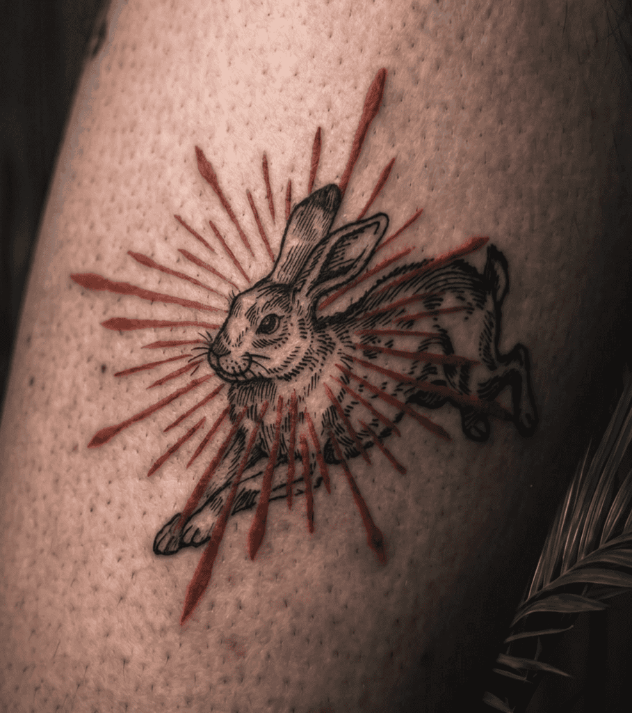 Desert Cottontail Blood Rabbit Tattoo