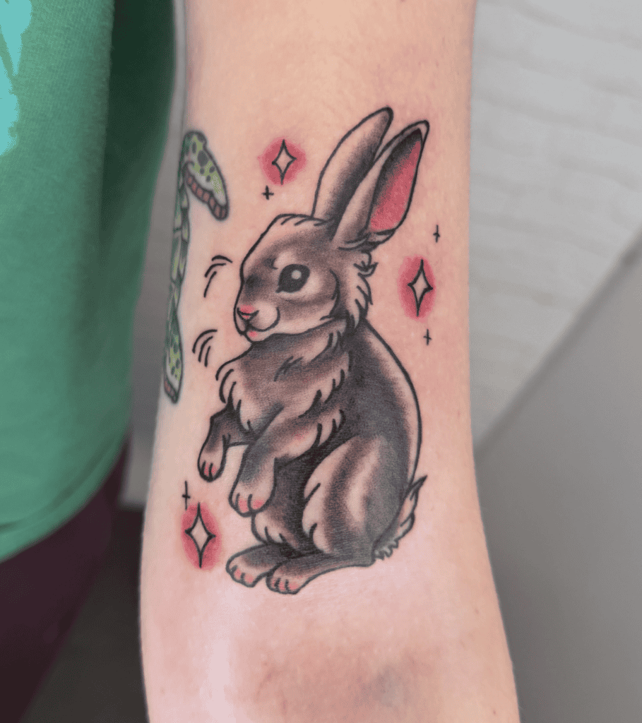 Desert Cottontail Sit Rabbit Tattoo