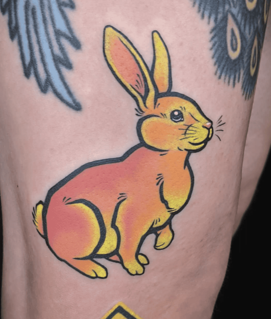 Mountain Cottontail Yellow Rabbit Tattoo