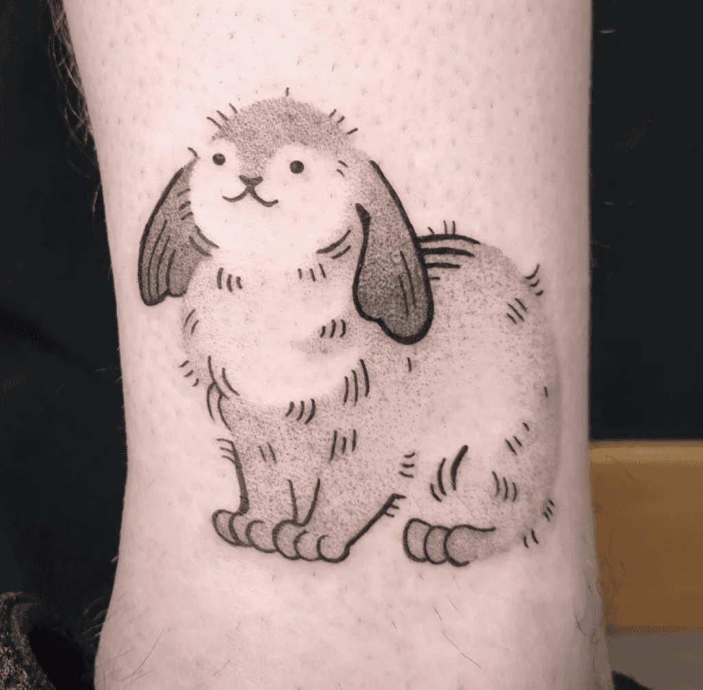 American Rabbit Cute Tattoo