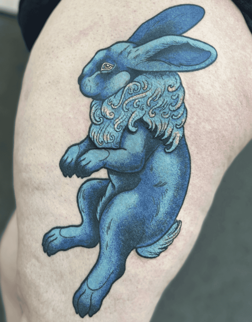 Flemish Giant Blue Rabbit Tattoo