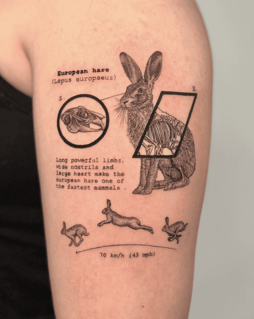 European Hare Tattoo