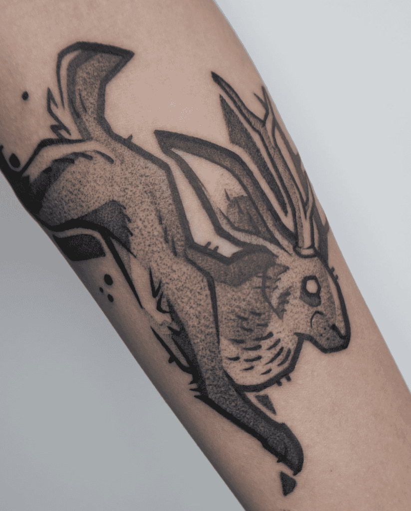 Jackalope Rabbit Tattoo