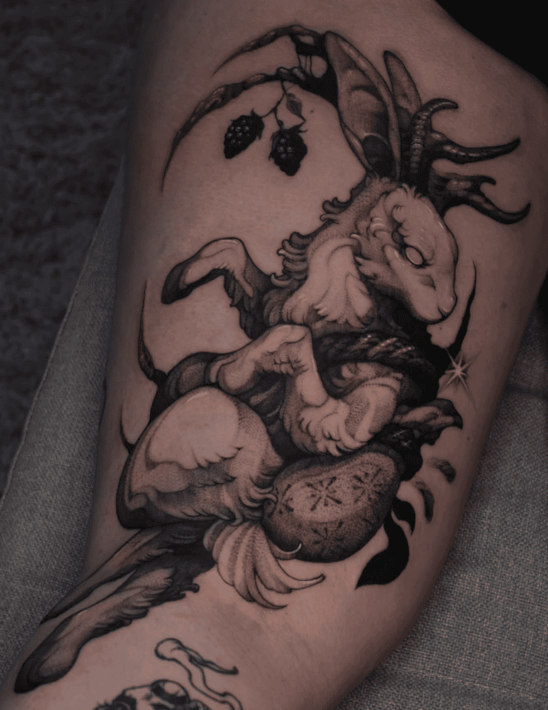 Jade Rabbit Pose Tattoo