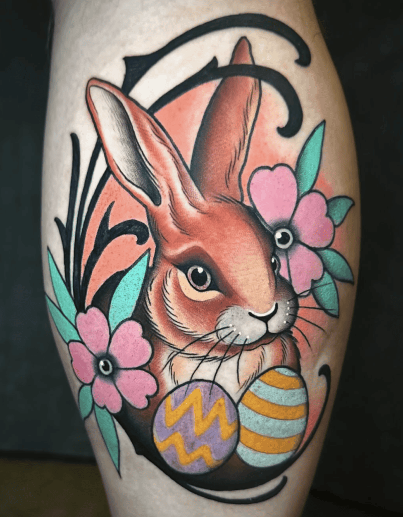The Easter Bunny Eggs Rabbit Tattoo