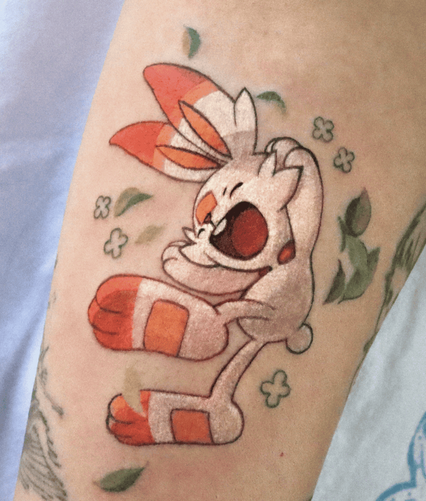 Pokémon Scorbuny Rabbit Tattoo