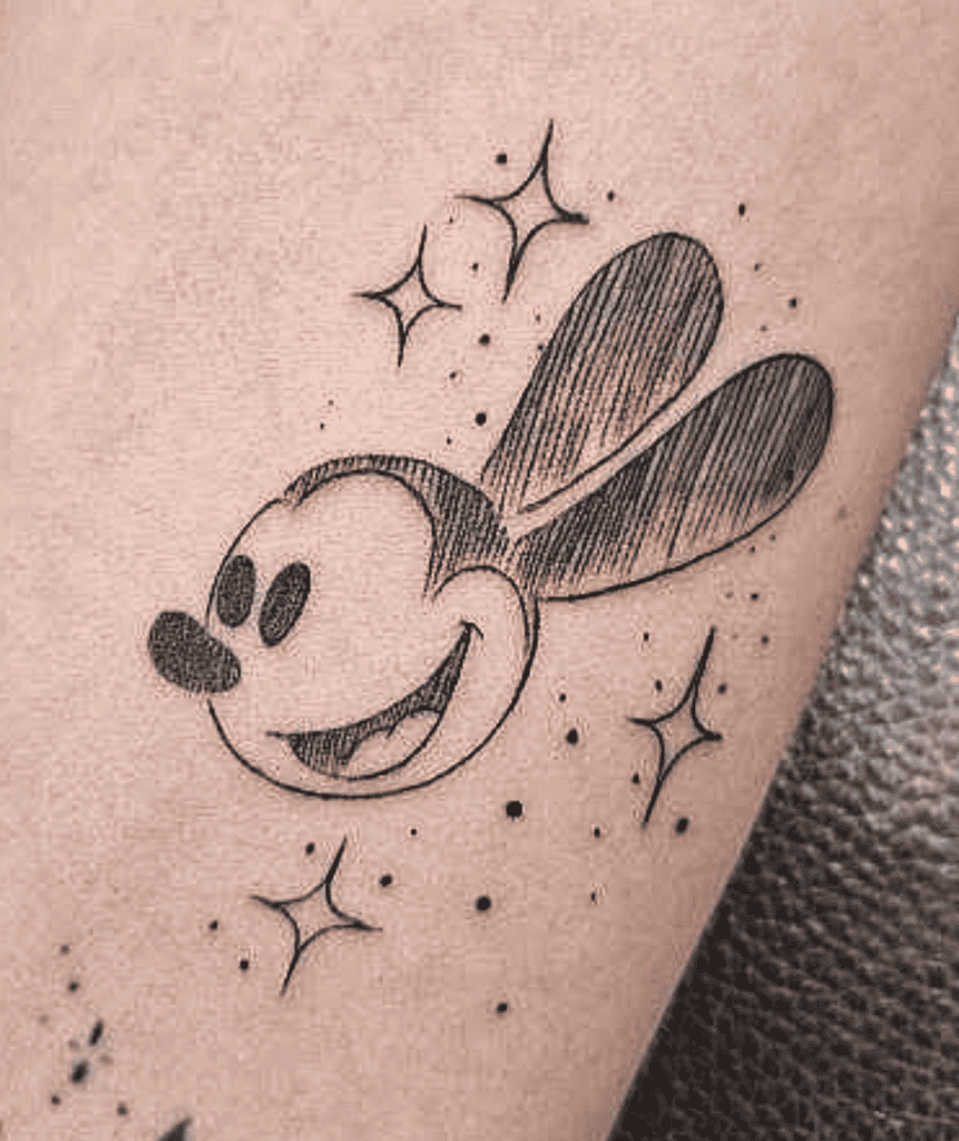 Oswald the Lucky Rabbit Head Tattoo