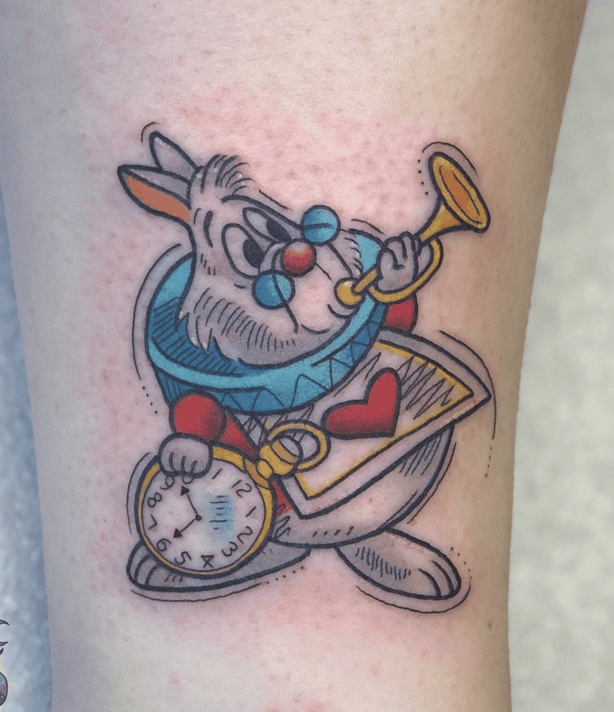 The White Rabbit Cartoon Tattoo