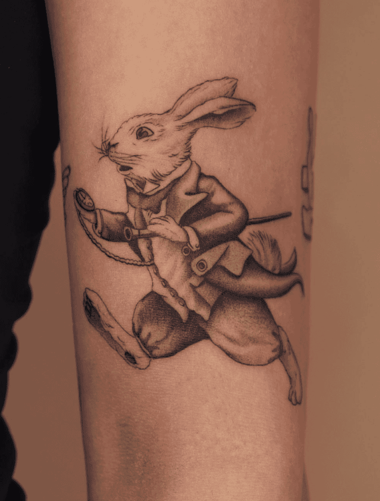 The White Rabbit Running Tattoo