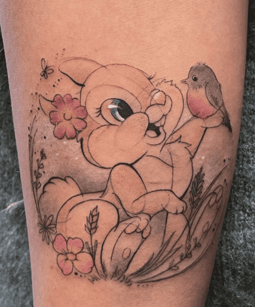 Thumper Bird Rabbit Tattoo