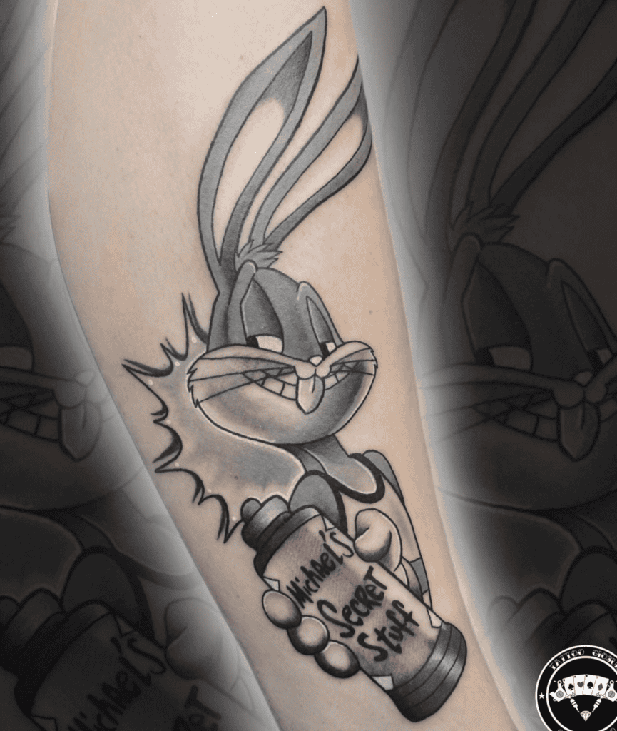 Bugs Bunny Juice Looney Tunes Tattoo
