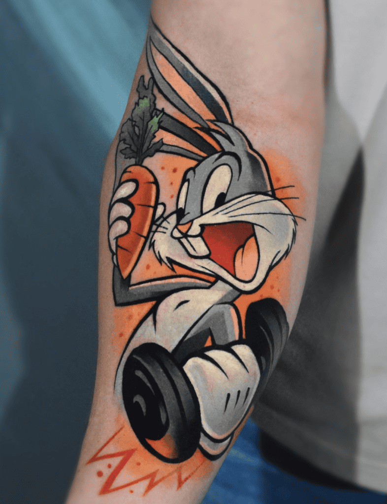 Bugs Bunny Strength Looney Tunes Tattoo