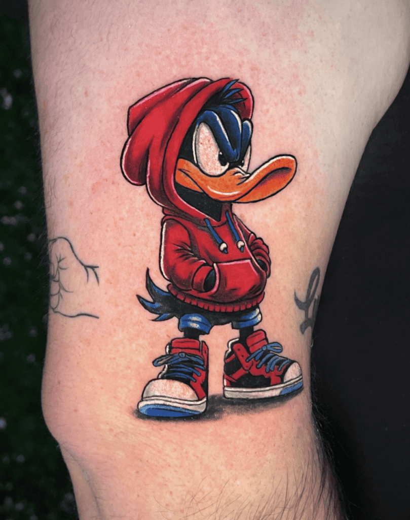 Daffy Duck Hood Looney Tunes Tattoo