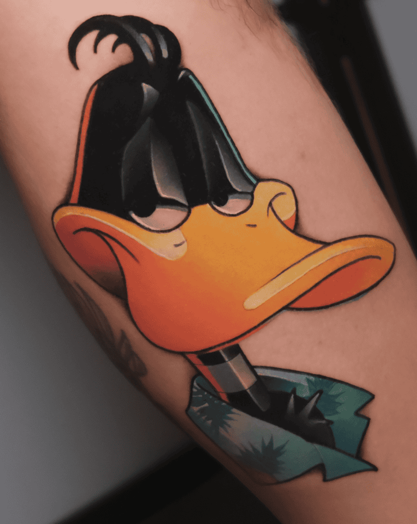 Daffy Duck Style Looney Tunes Tattoo