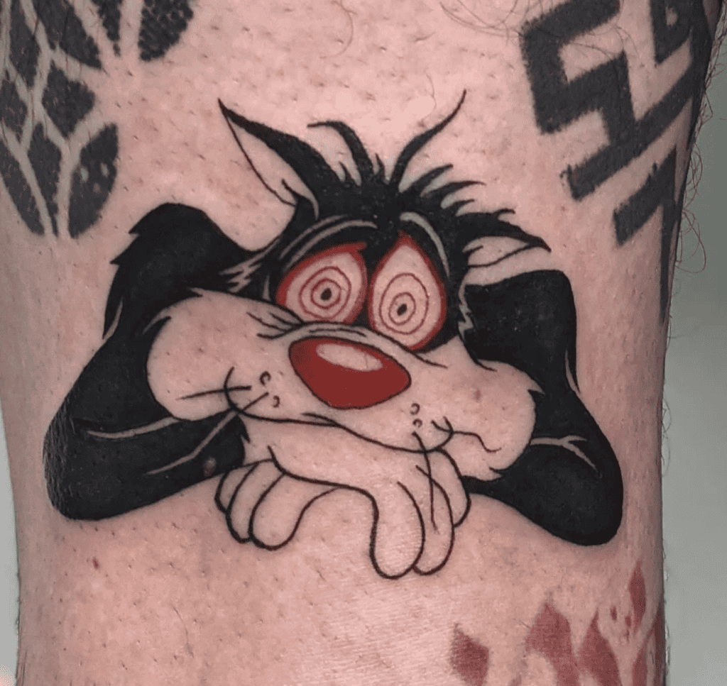 Sylvester Crazy Looney Tunes Tattoo