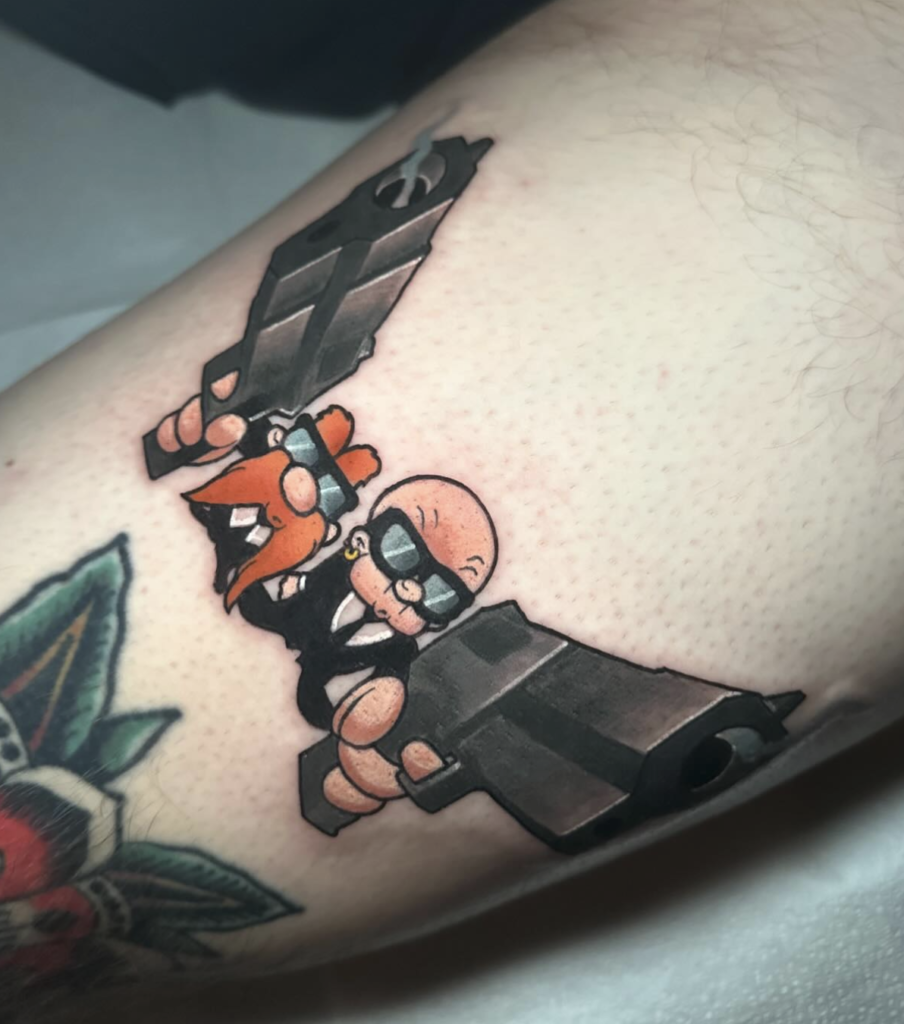 Elmer Fudd Black Looney Tunes Tattoo