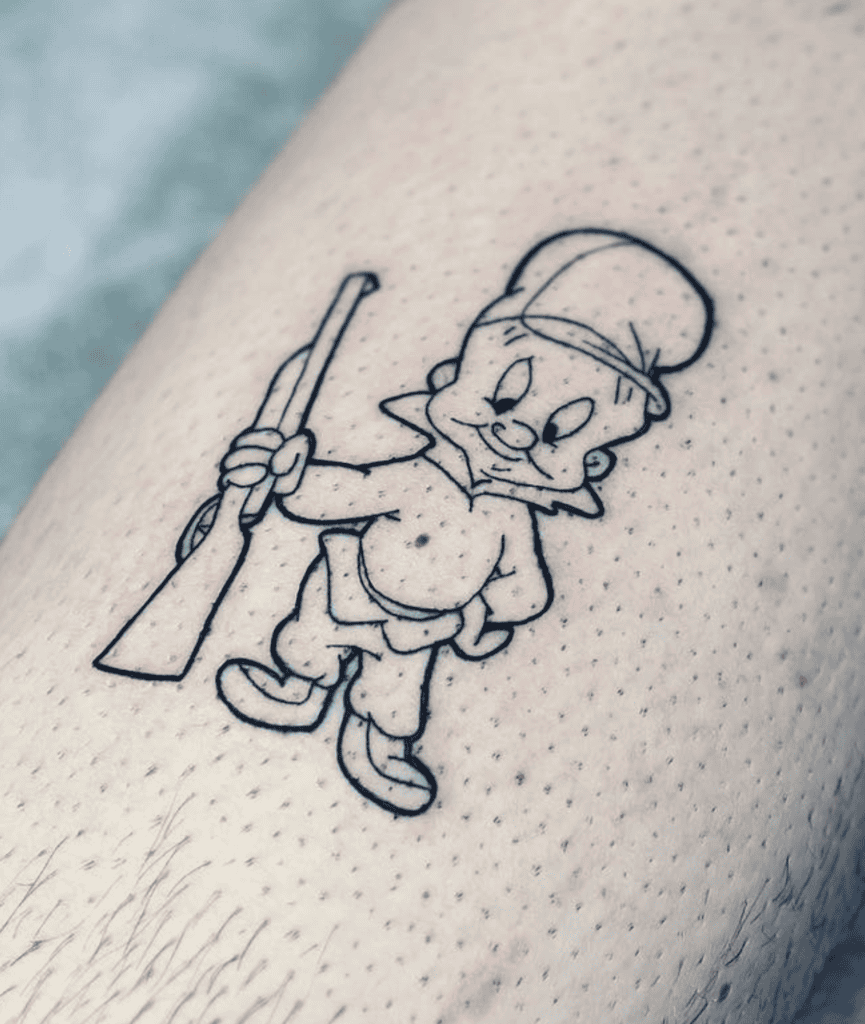 Elmer Fudd Simple Looney Tunes Tattoo