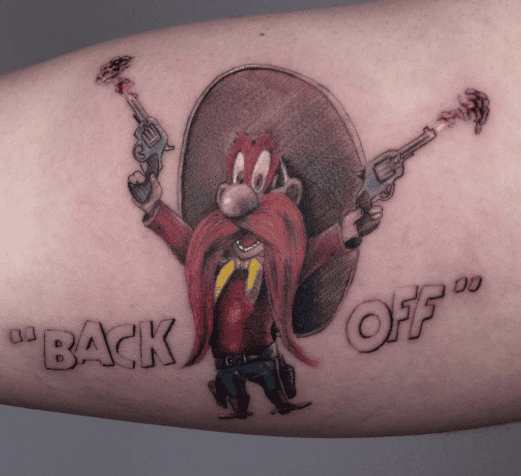 Yosemite Sam Shoot Looney Tunes Tattoo