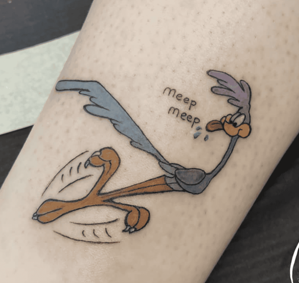 Road Runner Meep Looney Tunes Tattoo