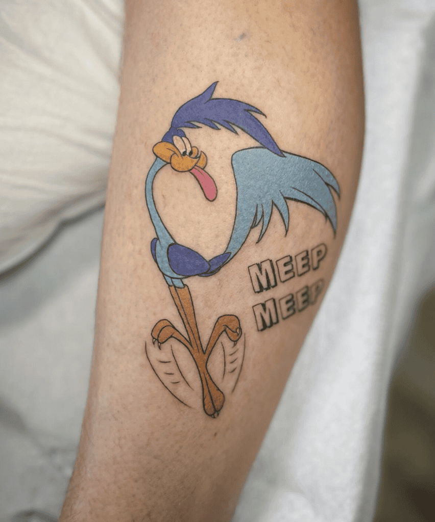 Road Runner Taunt Looney Tunes Tattoo