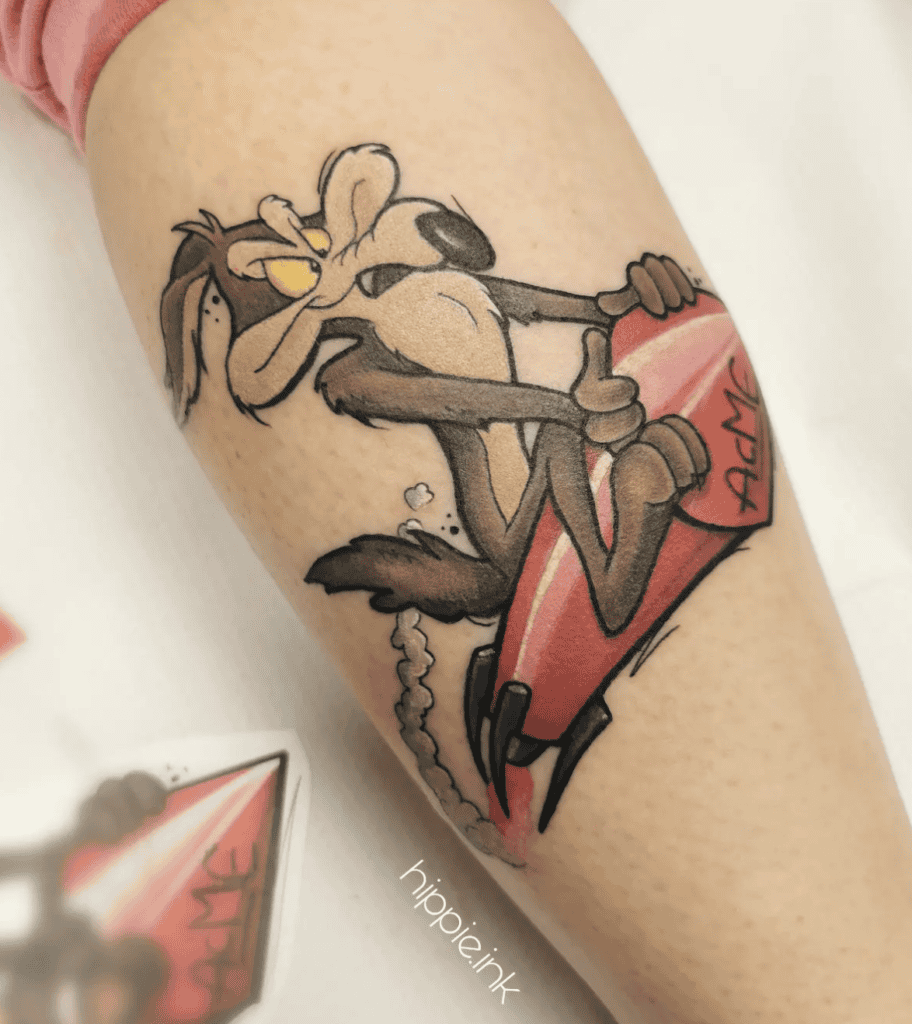 Wile E. Coyote Ride Looney Tunes Tattoo