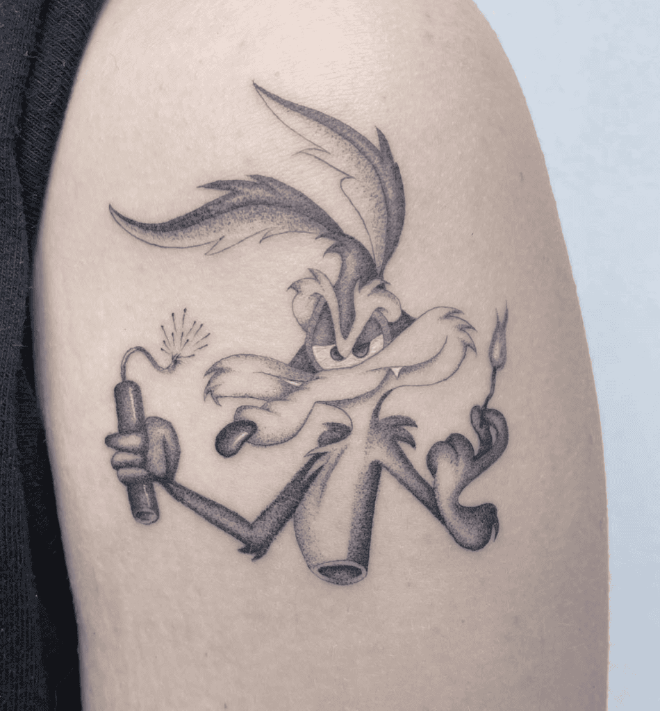 Wile E. Coyote Smug Looney Tunes Tattoo