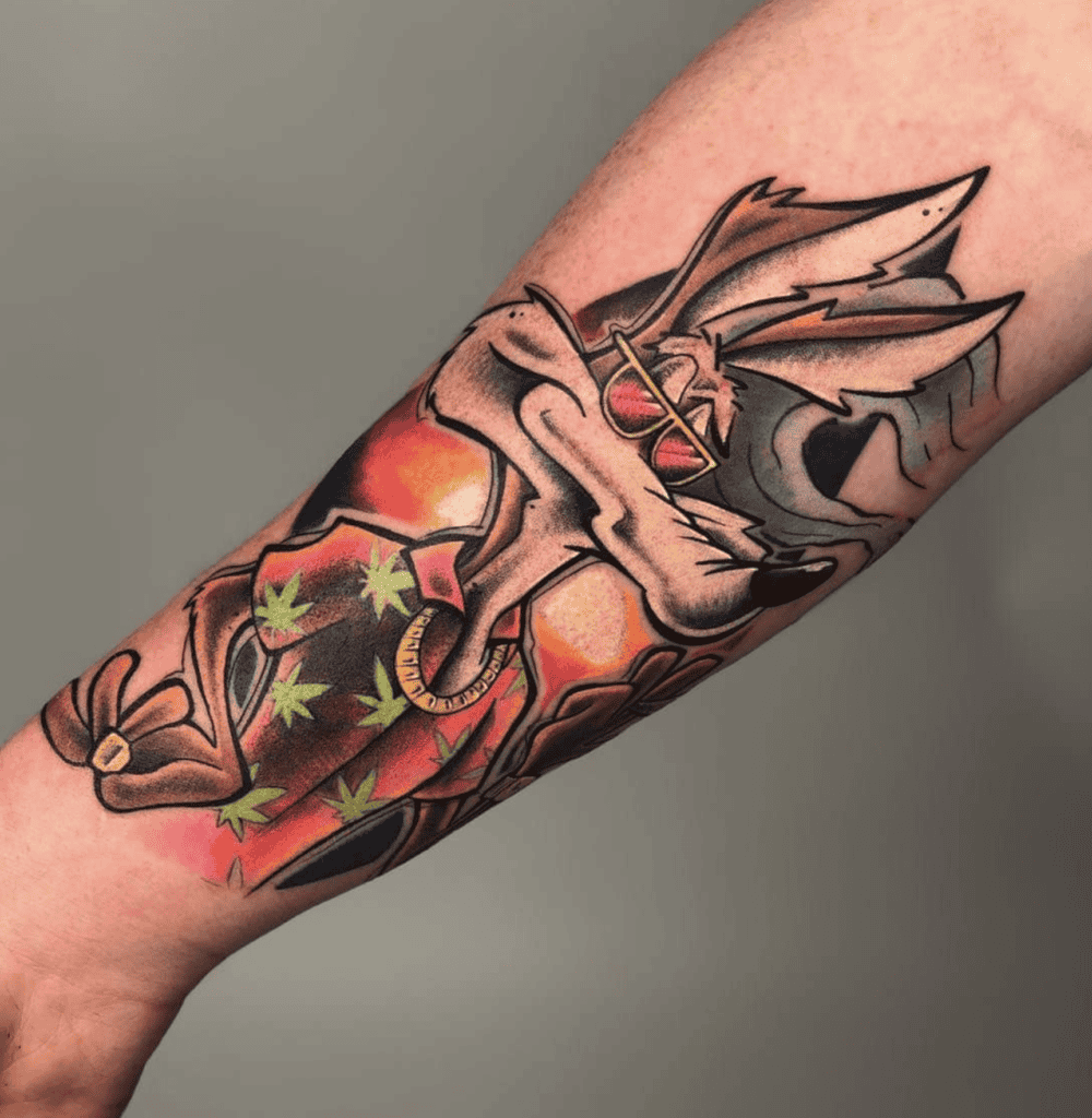 Wile E. Coyote Style Looney Tunes Tattoo