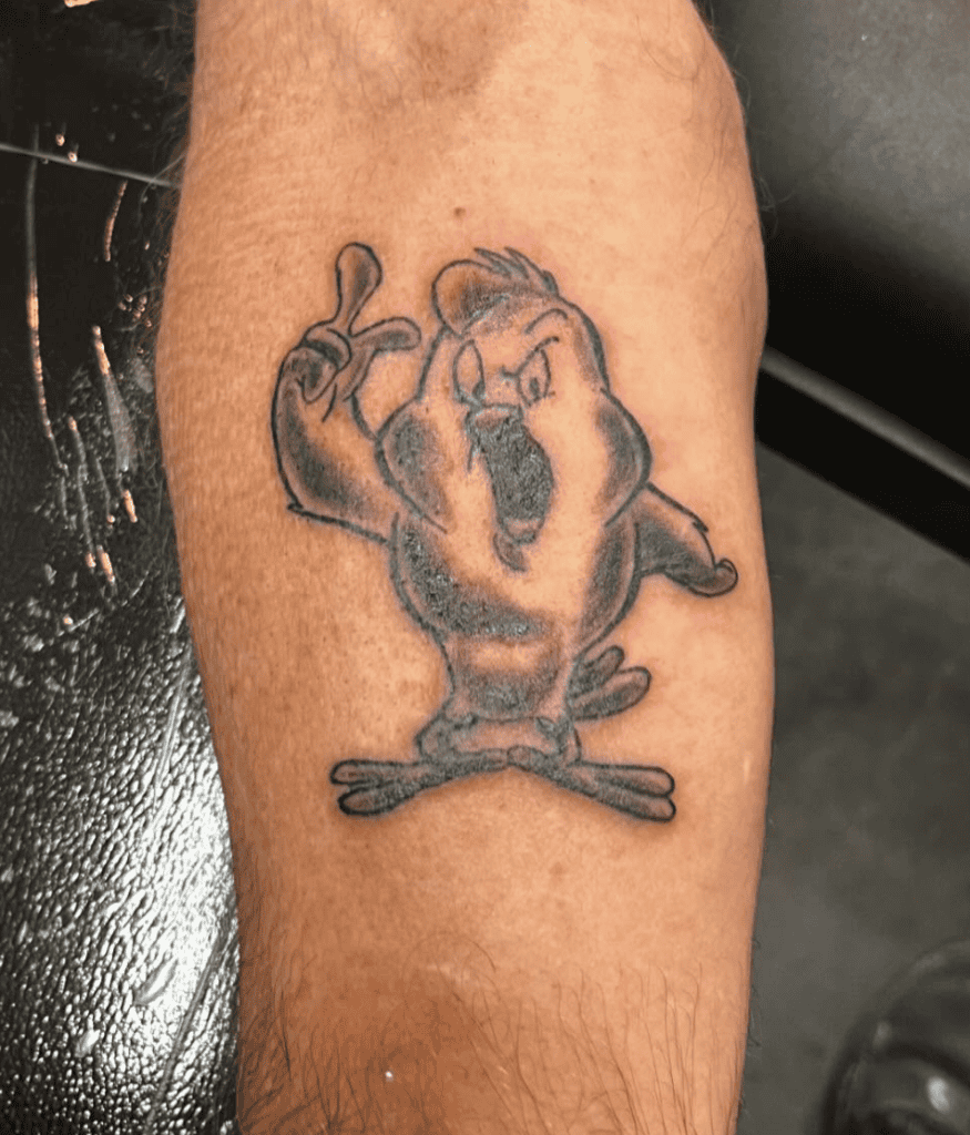 Henry Hawk Angry Looney Tunes Tattoo