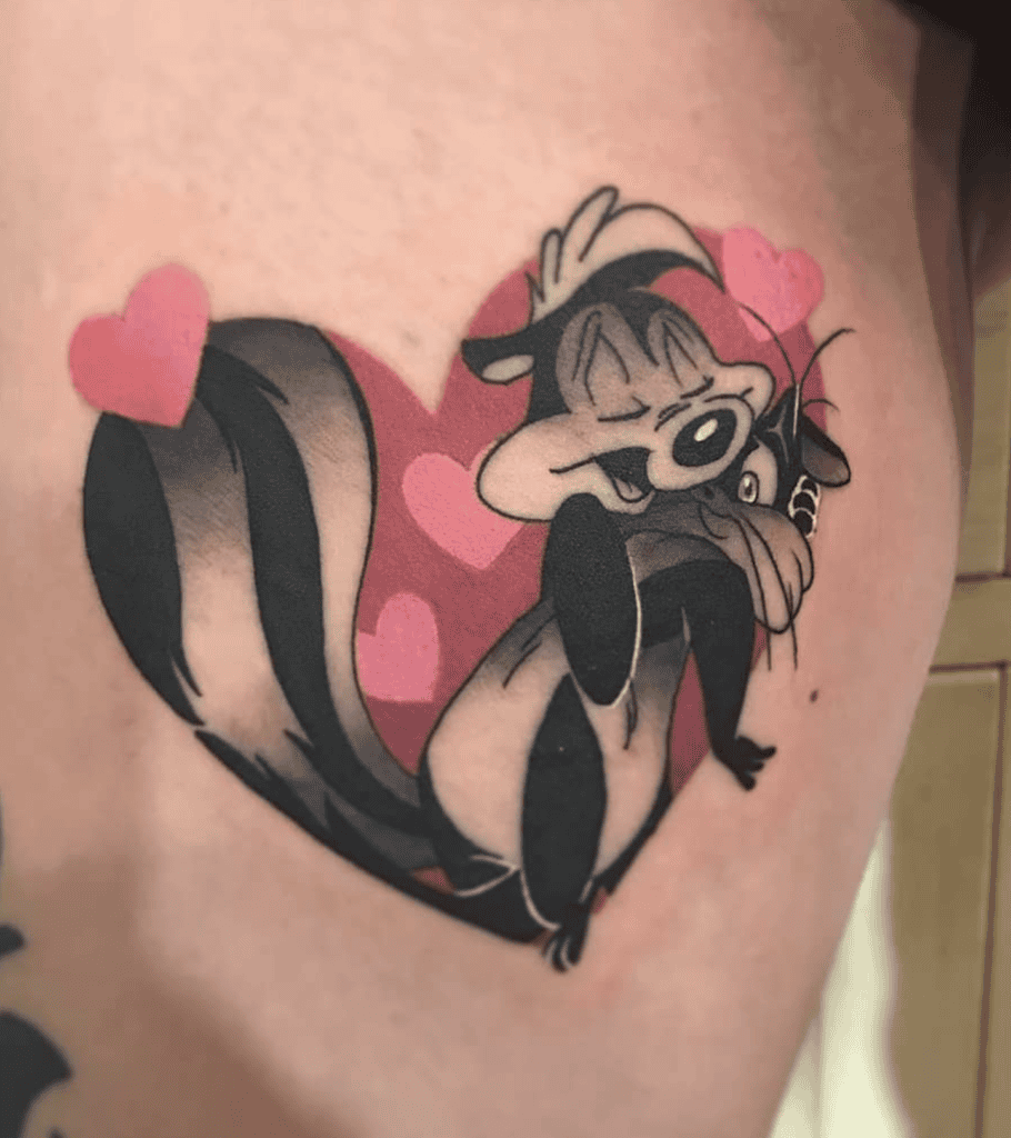 Pepé Le Pew Love Looney Tunes Tattoo