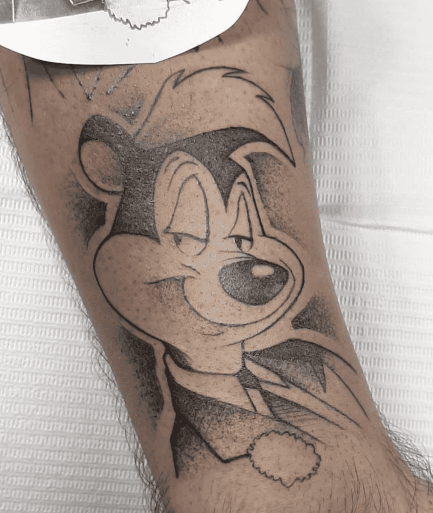 Pepé Le Pew Portrait Looney Tunes Tattoo