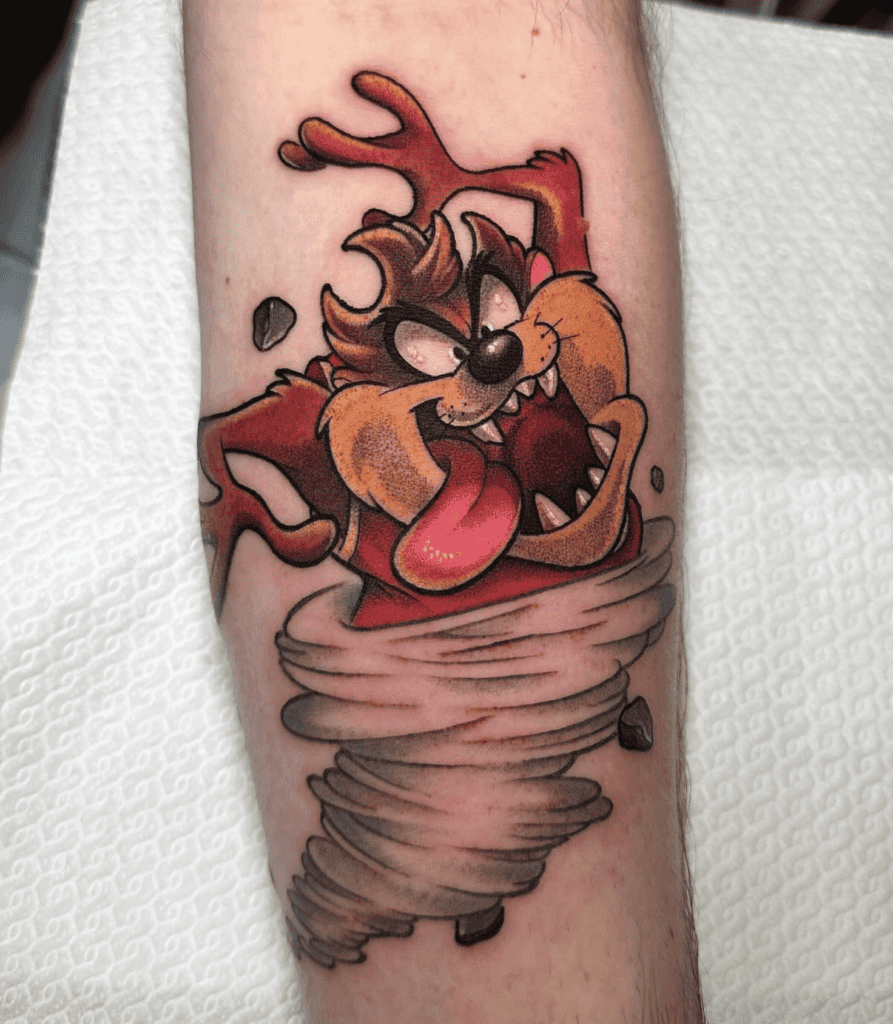 Taz Basket Ball Looney Tunes Tattoo