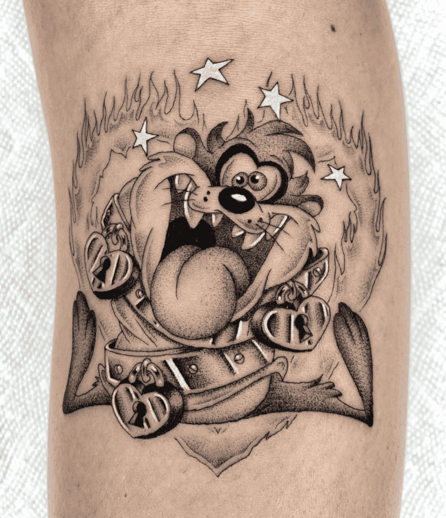 Taz Crazy Looney Tunes Tattoo