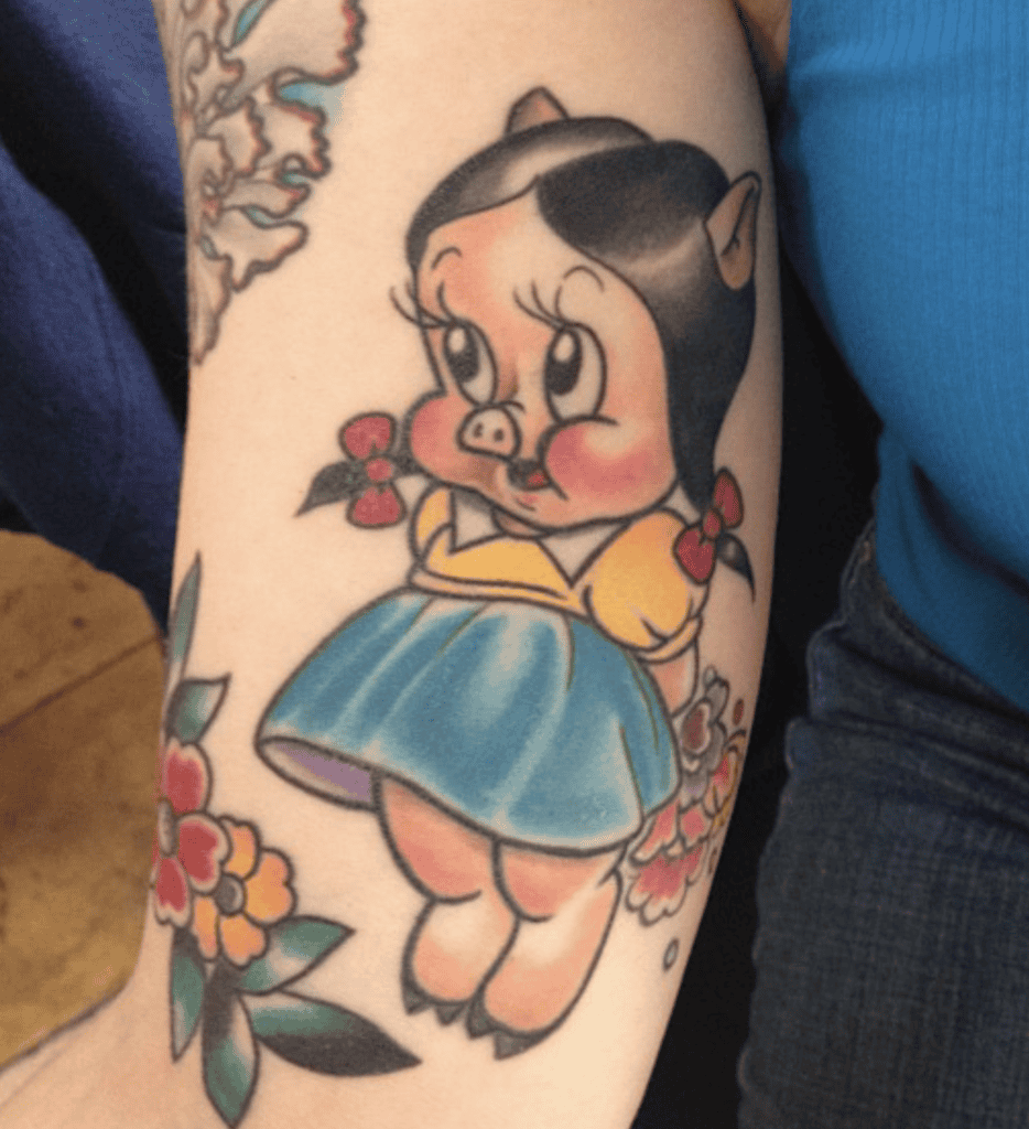 Petunia Pig Cute Looney Tunes Tattoo