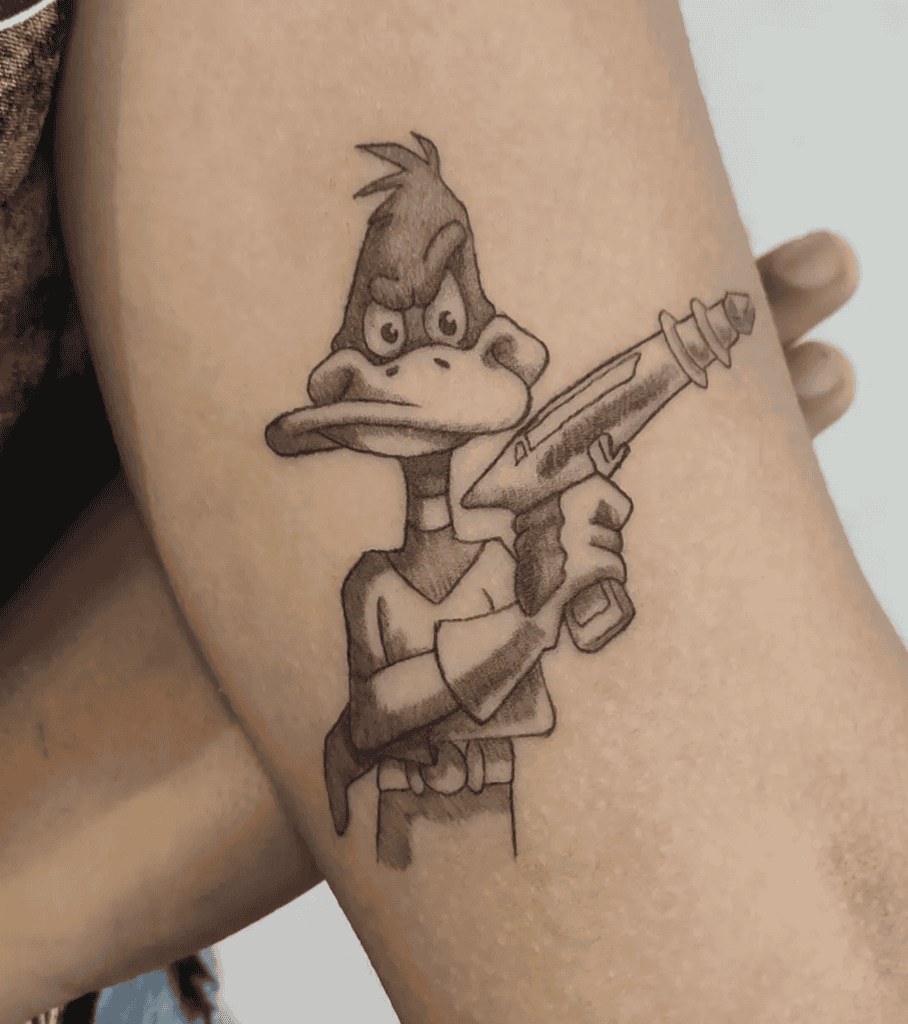 Duck Dodgers Gun Looney Tunes Tattoo