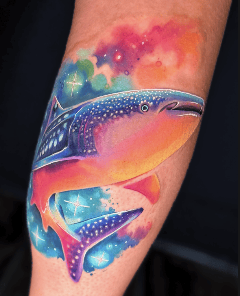 Whale Shark Watercolour Tattoo