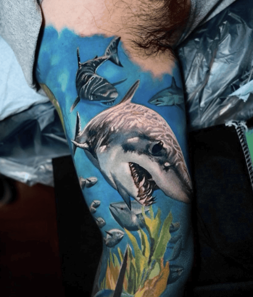 Mako Shark Ocean Tattoo