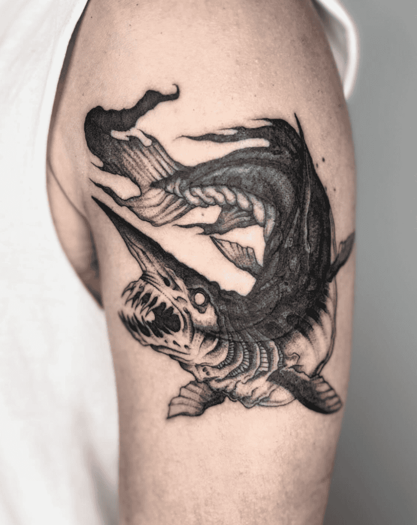 Goblin Shark Angry Tattoo