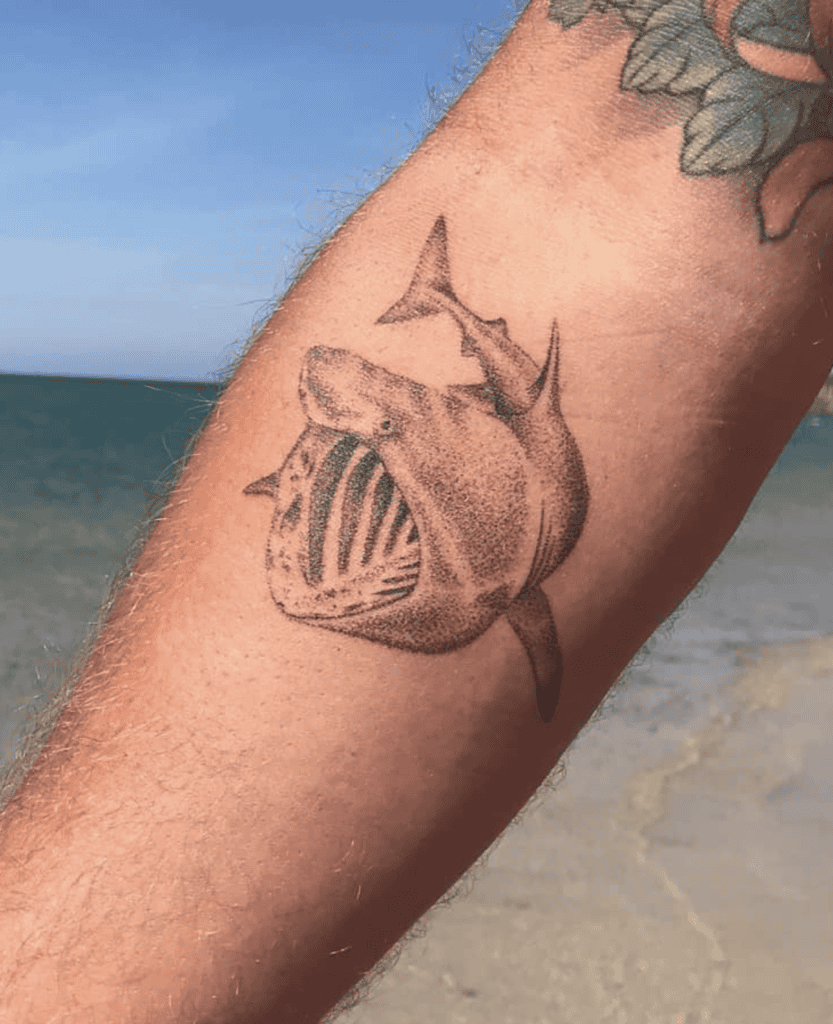 Basking Shark Mouth Tattoo