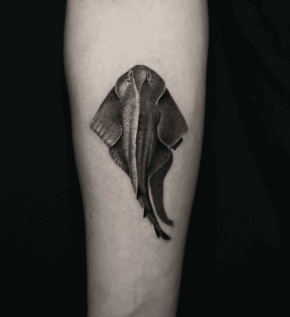 Angel Shark Swim Tattoo